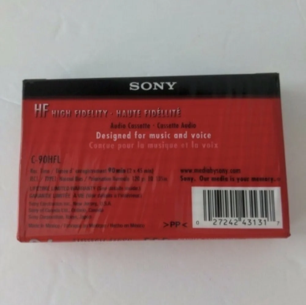 Sony Blank Cassette Tape HF90 Minute Blank Audio Cassette Tape Sealed
